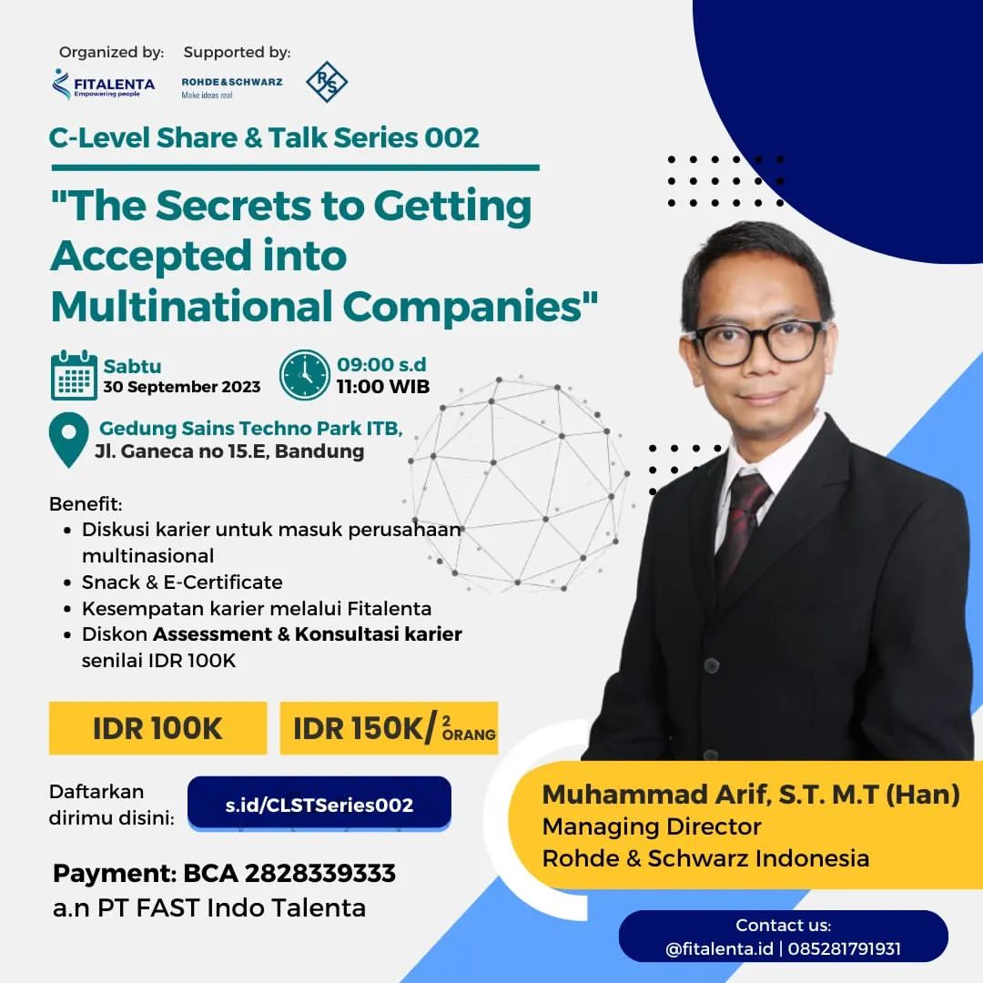 C-Level Share and Talk 002: The Secrets to Getting Accepted into Multinational Companies